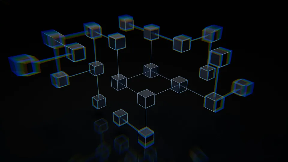 مكعبات رقمية على سطح أسود
